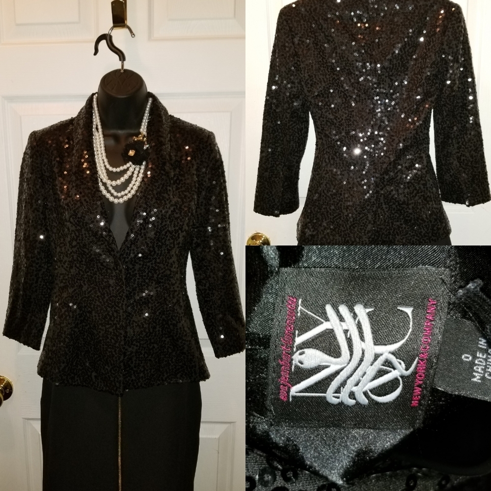 3/4 sleeve sequin blazer
